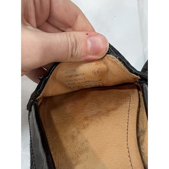 Coach Fortunata Black Driving Loafer Flats Size 7.5 B - Picture 8 of 13